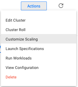 Actions - Customize Scaling
