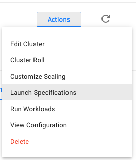 Actions - Launch Specs