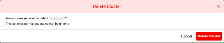 Delete cluster