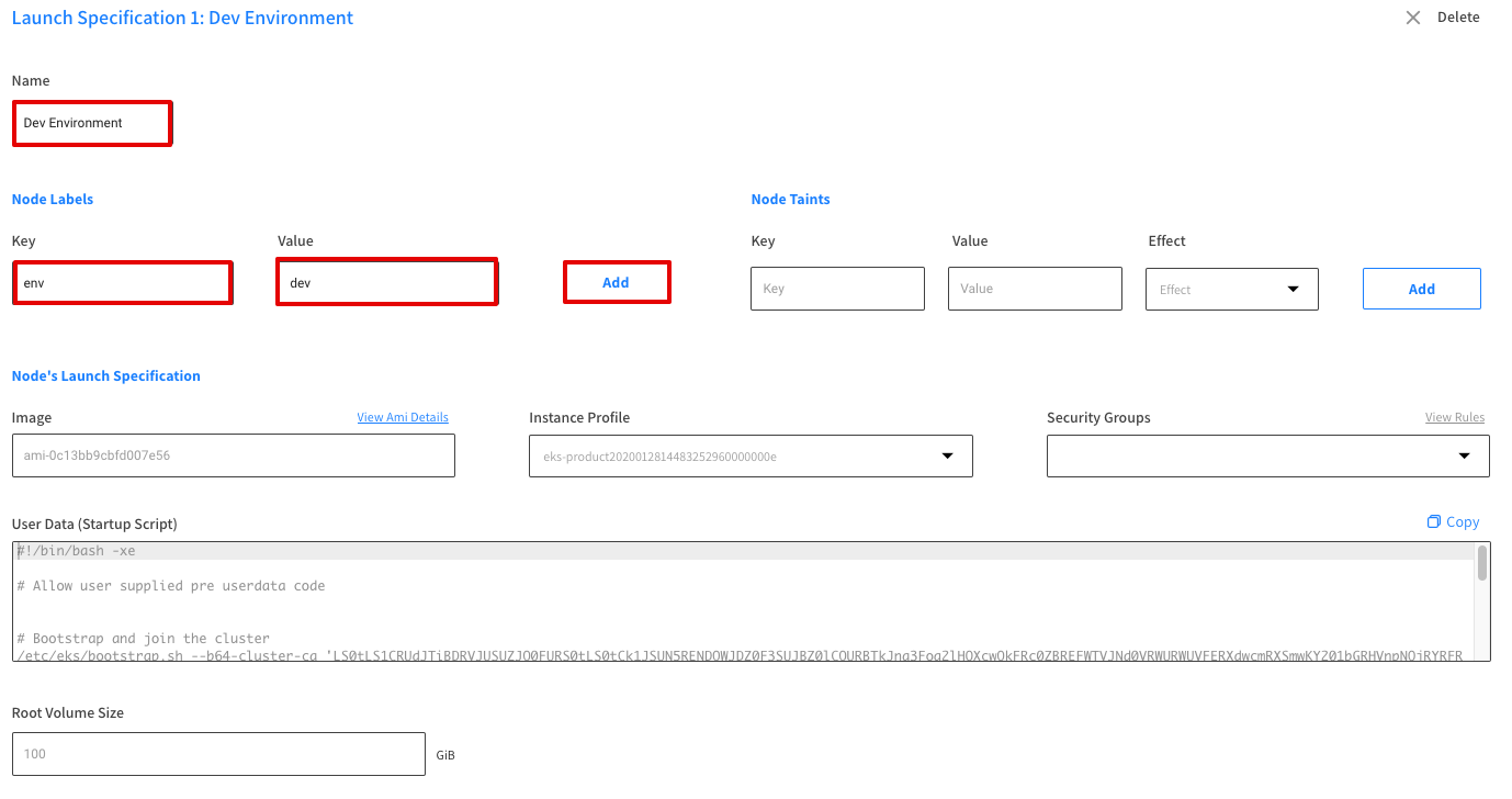 Launch Specification 1